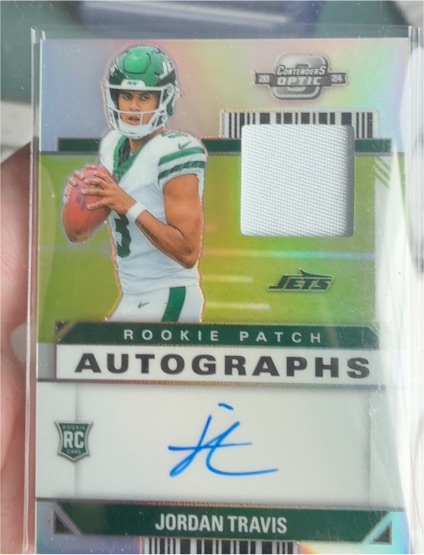 2024 Panini Contenders Optic Rookie Patch Autographs #RPA-JTS Jordan Travis — front