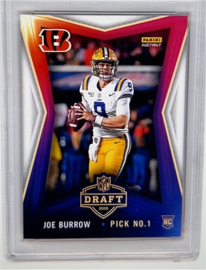 2020 Panini Instant NFL Draft Night #1 Joe Burrow Rookie Card — front