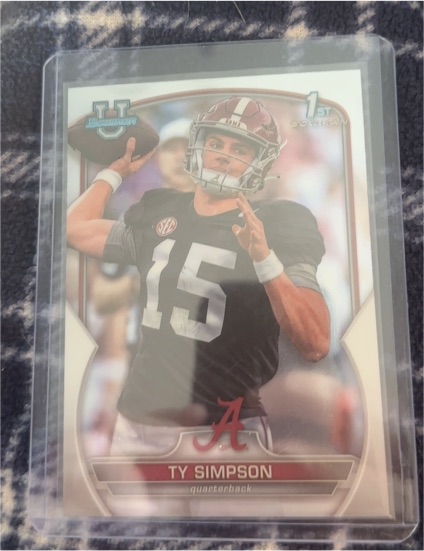 2022 Bowman University Chrome #80 Ty Simpson — front
