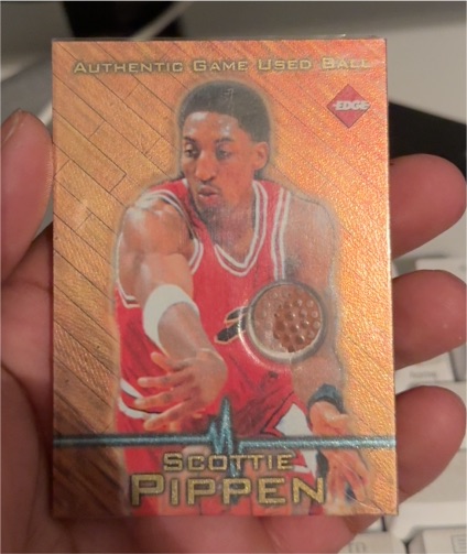 1997 Collector's Edge #5 Scottie Pippen Game Used Ball — front