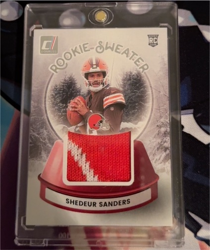 2025 Panini Donruss #SWE-SSS Shedeur Sanders Rookie Sweater — front