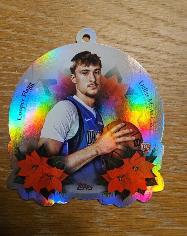 2025-26 Topps Holiday #DCO-CF Cooper Flagg Die-Cut Ornament RC Dallas Mavericks — front