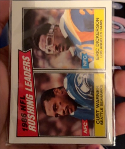 1987 Topps #229 Rushing Leaders Eric Dickerson / Curt Warner — front
