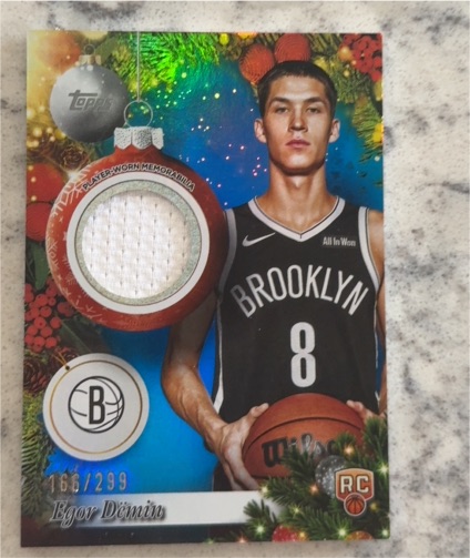 2025-26 Topps Holiday #PR-ED Egor Demin Player Worn Memorabilia — front