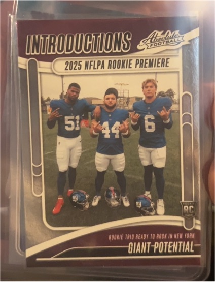 2025 Panini Absolute Introductions #I-CSO Giant Potential Jaxson Dart Cam Skattebo Abdul Carter — front