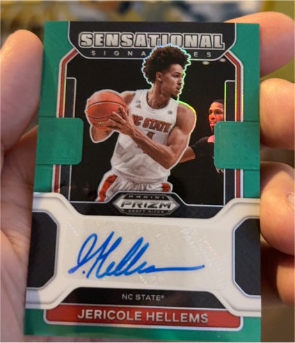 2022 Panini Prizm Draft Picks Sensational Signatures Green Prizm #SS-JHE Jericole Hellems — front