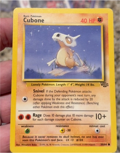 1999 Pokémon Jungle #50 Cubone — front