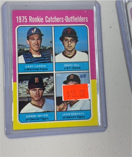 1975 Topps #620 Rookie Catchers-Outfielders Gary Carter Marc Hill Danny Meyer Leon Roberts — front