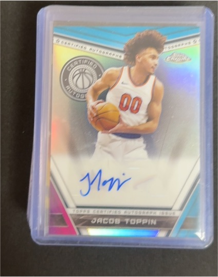 2024 Topps Chrome #CA-JTO Jacob Toppin Certified Auto — front
