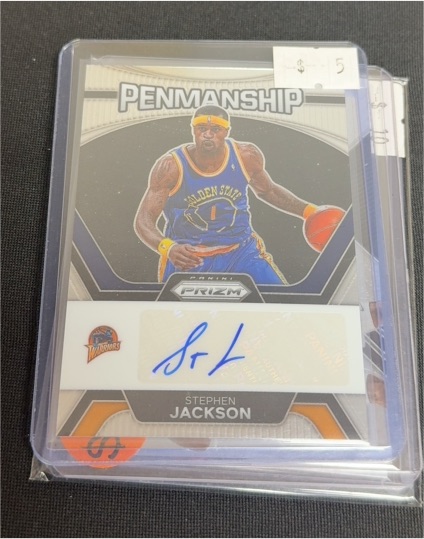 2023-24 Panini Prizm #PNM-JAC Stephen Jackson Penmanship Auto — front