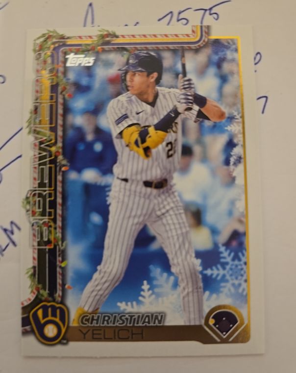 2025 Topps Holiday #H25 Christian Yelich — front