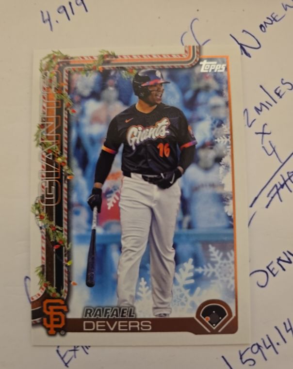 2025 Topps Holiday #H190 Rafael Devers — front