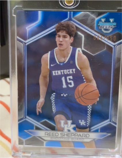 2023-24 Bowman Best University #42 Reed Sheppard Blue Refractor — front
