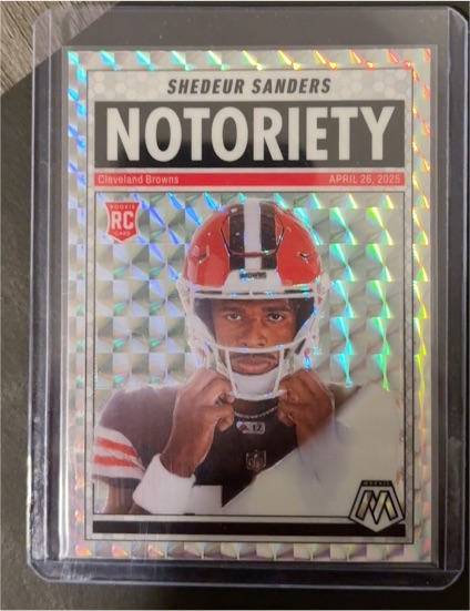 2025 Panini Mosaic #13 Shedeur Sanders Notoriety Rookie Card — front