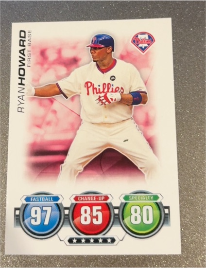 2010 Topps Attax #NNO Ryan Howard — front