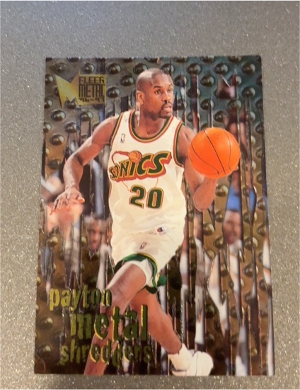 1996-97 Fleer Metal #144 Gary Payton Metal Shredders Seattle SuperSonics — front