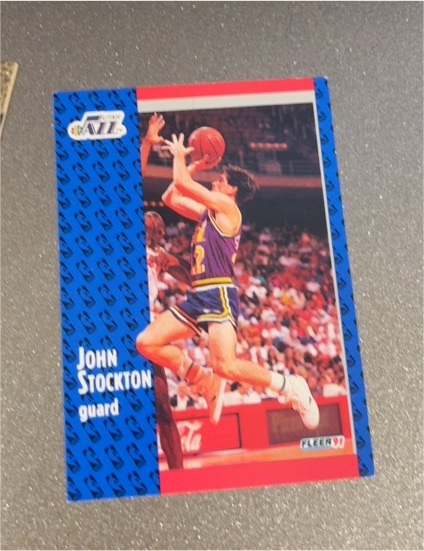 1991-92 Fleer #203 John Stockton — front