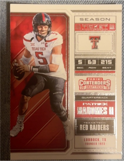 2018 Panini Contenders Draft Picks Season Ticket #79 Patrick Mahomes II — front