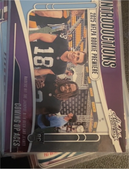 2025 Panini Absolute Introductions #I-AJY Ashton Jeanty / Jack Bech — front