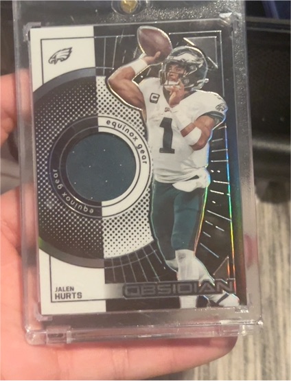 2022 Panini Obsidian Equinox Gear #EG-JHU Jalen Hurts — front