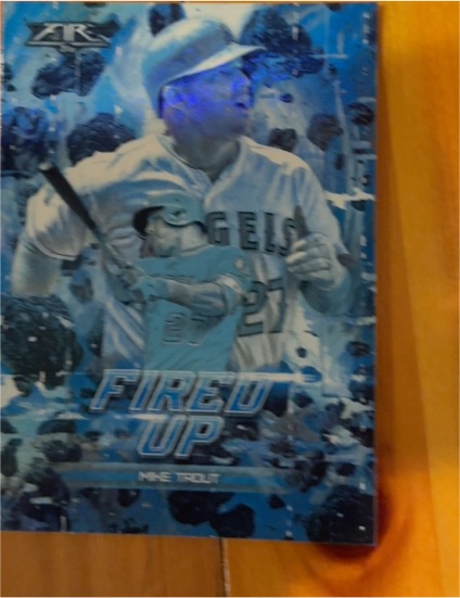 2018 Topps Fire Fired Up Blue Chip #F-1 Mike Trout — front