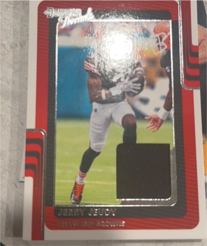 2025 Panini Donruss Threads Patch #DTH-JJY Jerry Jeudy — front