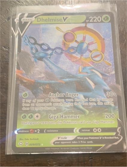 2021 Pokémon TCG Shining Fates #009 Dhelmise V — front