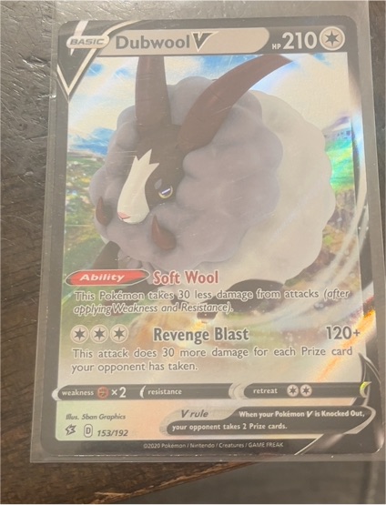 2020 Pokémon SWSH Rebel Clash #153 Dubwool V — front