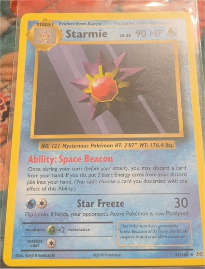 2016 Pokemon XY Evolutions #31 Starmie — front