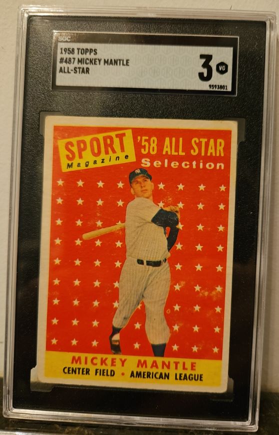1958 Topps #487 Mickey Mantle All-Star — front