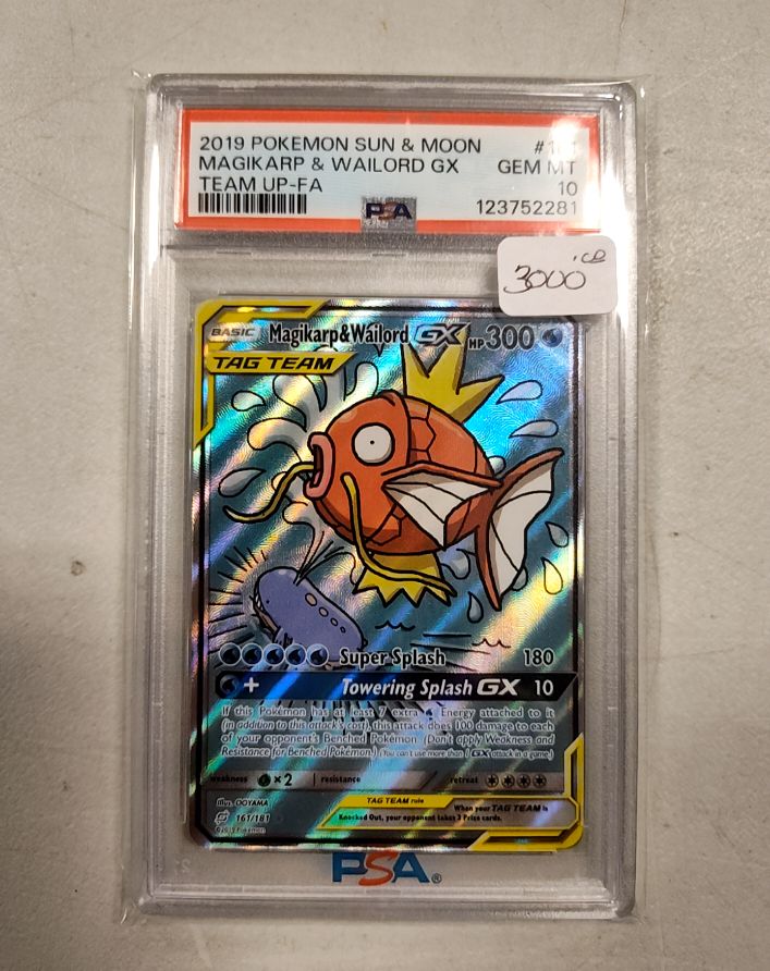 2019 Pokemon Sun & Moon Team Up #161 Magikarp & Wailord GX — front