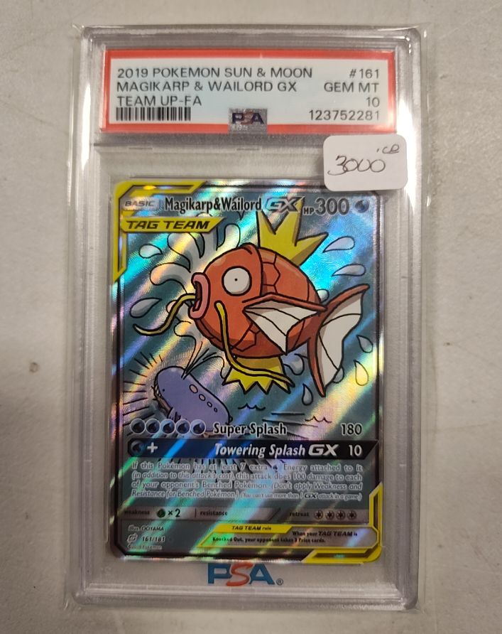 2019 Pokemon Sun & Moon #161 Magikarp & Wailord GX — front