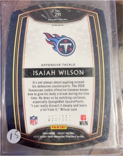 2020 Panini Select #291 Isaiah Wilson — front