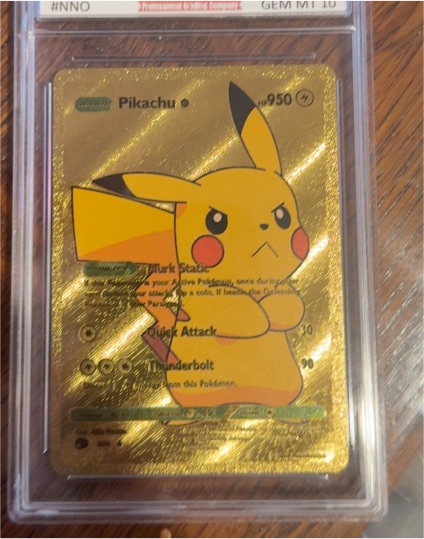 Custom Fan Art Pikachu Gold Foil Card HP950 — front