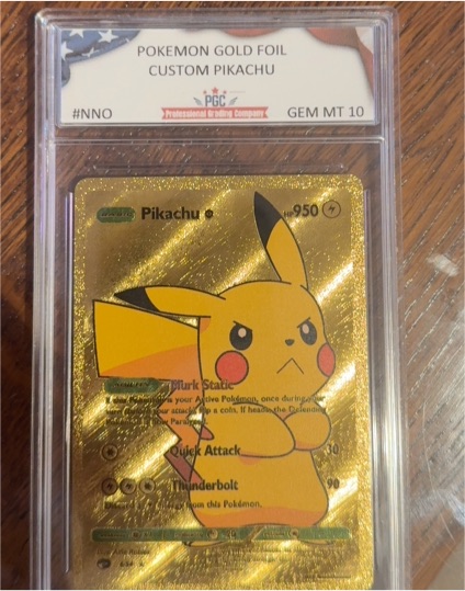Pokemon Gold Foil Custom Pikachu #NNO — front