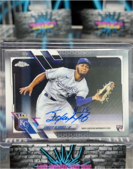 2021 Topps Chrome #RA-EO Edward Olivares Rookie Autograph — front