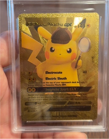 2023 Pokémon Detective Pikachu GX Gold Foil Fan Art — front