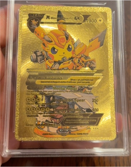 2023 Pokémon Mecha Pikachu EX Gold Foil Fan Art Card — front