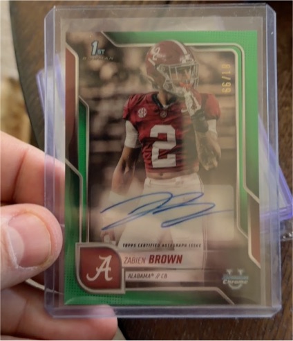 2025 Bowman Chrome University #2 Zabien Brown — front