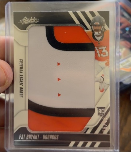 2023 Absolute Jumbo Jersey Numbers Pat Bryant Broncos — front