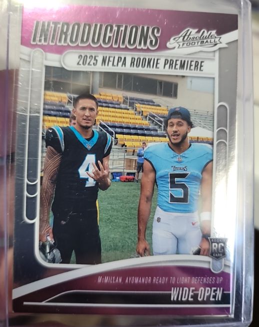 2025 Panini Absolute Introductions #I-TMN Tetairoa McMillan/Elic Ayomanor — front