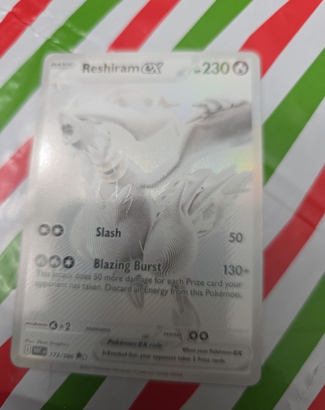 2025 Pokémon TCG Black & White Rare #173 Reshiram EX White Flare — front