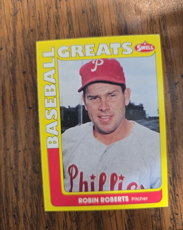 1990 Swell Baseball Greats #77 Robin Roberts — front