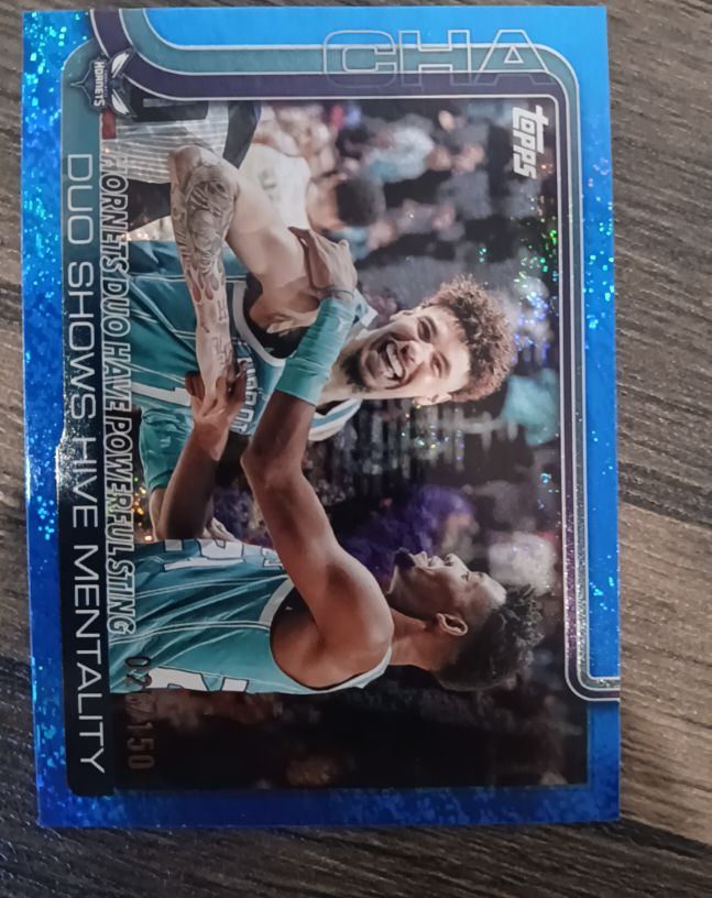 2025-26 Topps #283 Hornets Duo Have Powerful Sting: Duo Shows Hive Mentality — front
