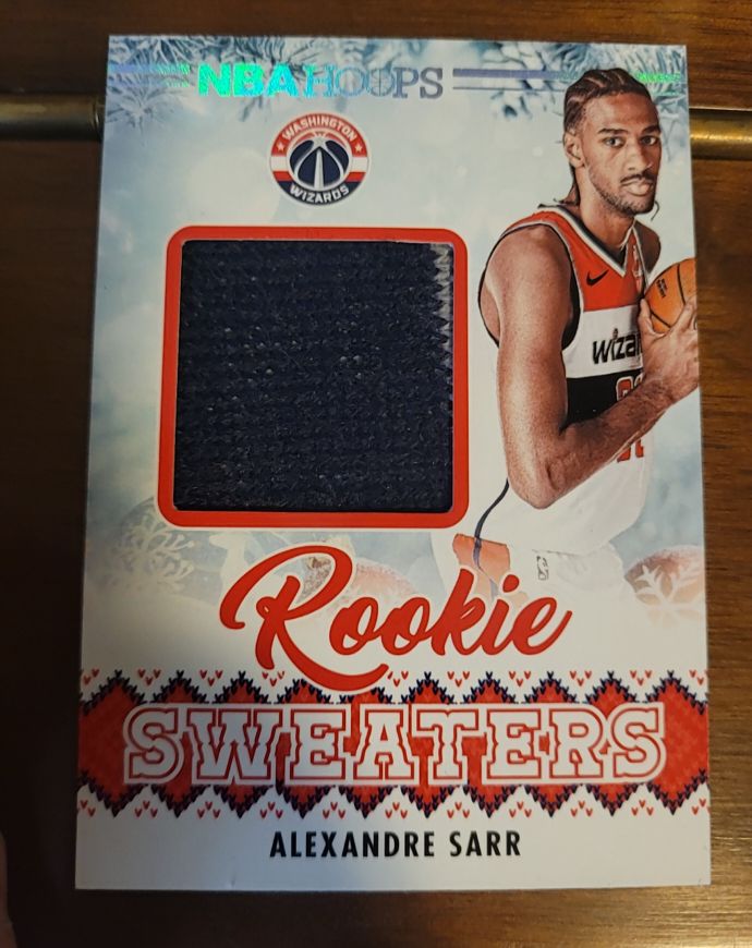 2024-25 Panini NBA Hoops Winter #RSW-SAR Alexandre Sarr Rookie Sweaters — front