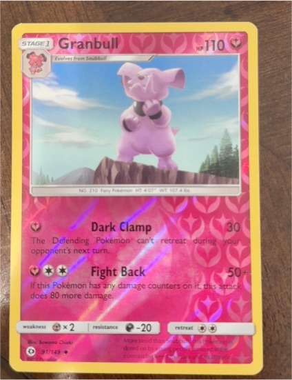 2017 Pokemon Sun & Moon #91 Granbull — front
