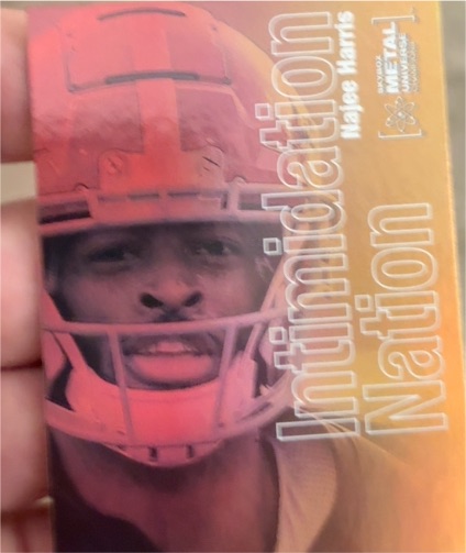 2021 Skybox Metal Universe Champions Intimidation Nation #IN-14 Najee Harris — front