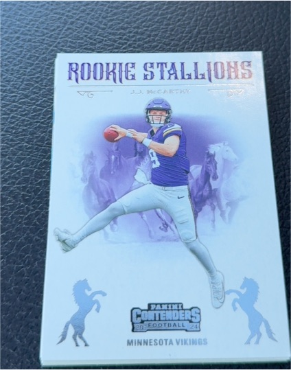 2024 Panini Contenders #9 J.J. McCarthy Rookie Stallions — front