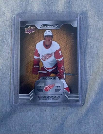 2023-24 Upper Deck Engrained Ebony Rookie Simon Edvinsson #Ebony Rookie — front