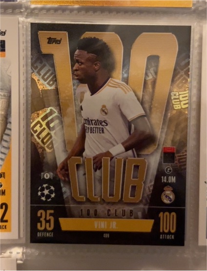 2023-24 Topps Match Attax UEFA #489 Vini Jr 100 Club — front